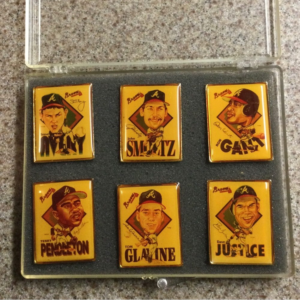 Atlanta Braves 1991 Vintage Player Pin Set